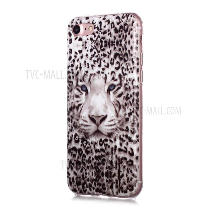 IMD Patterned TPU Luminous Phone Case for iPhone SE (2nd Generation)/8/7 - Leopard-2
