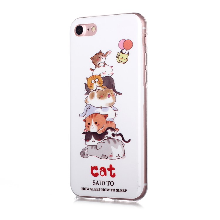 IMD Patterned TPU Luminous Phone Case for iPhone SE (2nd Generation)/8/7 - Cats-2