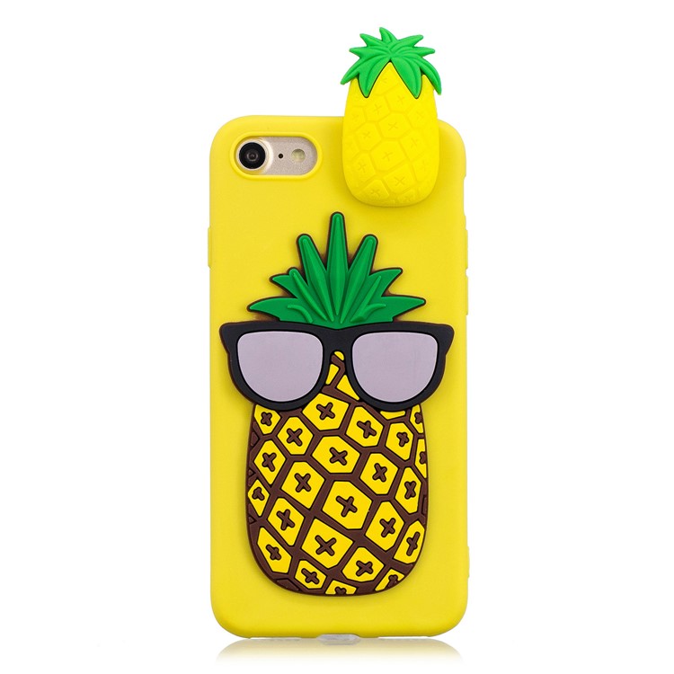 3D Doll Decor Soft TPU Phone Back Shell for iPhone SE (2nd Generation)/iPhone 8/iPhone 7 - Pineapple-2