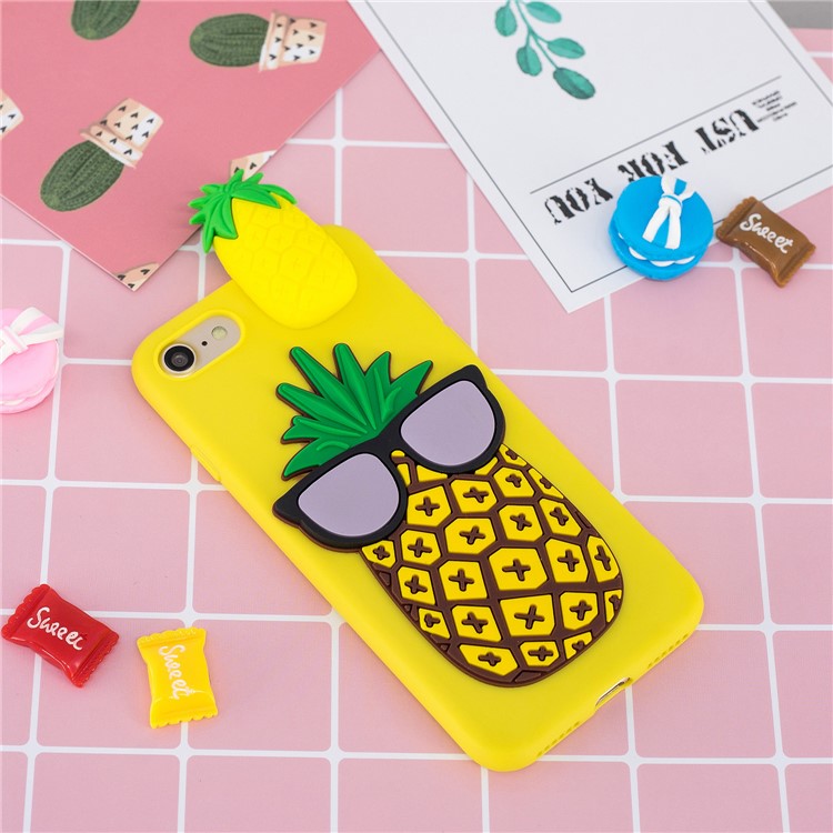 3D Doll Decor Soft TPU Phone Back Shell for iPhone SE (2nd Generation)/iPhone 8/iPhone 7 - Pineapple-8