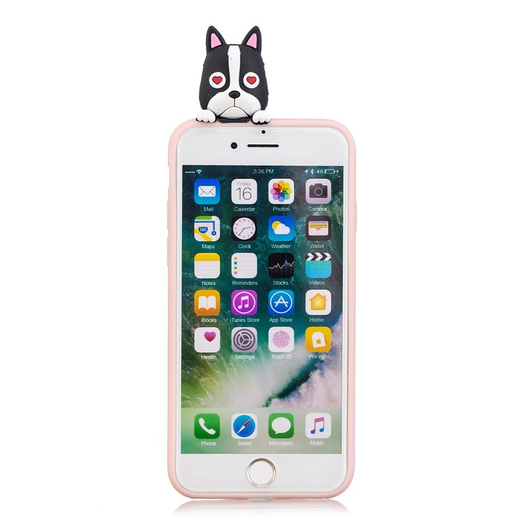 3D Doll Decor Soft TPU Phone Back Shell for iPhone SE (2nd Generation)/iPhone 8/iPhone 7 - Dog-3
