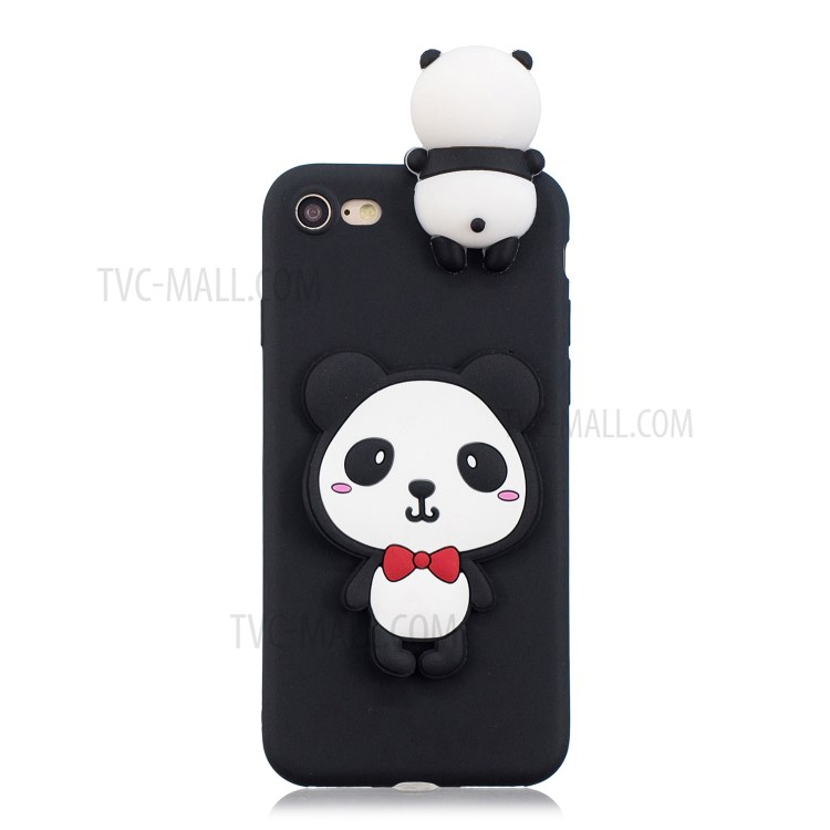 3D Doll Decor Soft TPU Phone Back Shell for iPhone SE (2nd Generation)/iPhone 8/iPhone 7 - Cute Panda-2
