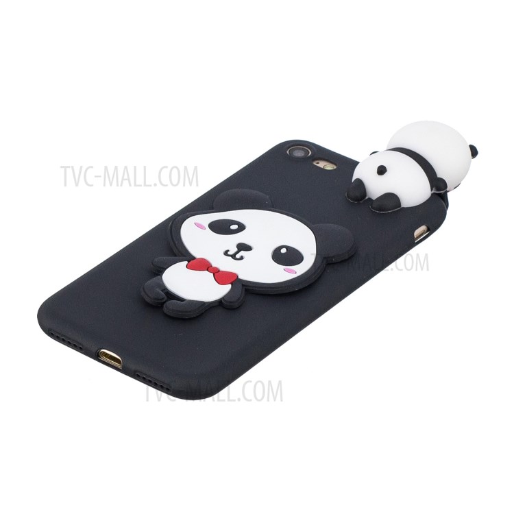 3D Doll Decor Soft TPU Phone Back Shell for iPhone SE (2nd Generation)/iPhone 8/iPhone 7 - Cute Panda-4