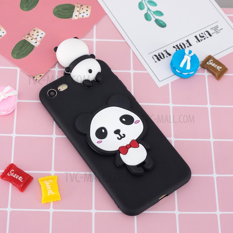 3D Doll Decor Soft TPU Phone Back Shell for iPhone SE (2nd Generation)/iPhone 8/iPhone 7 - Cute Panda-8
