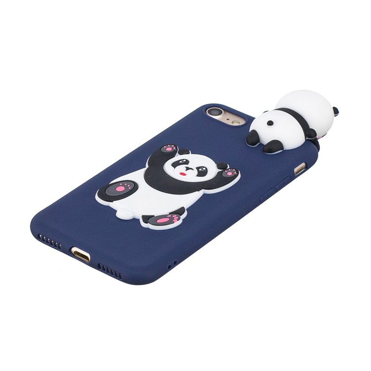 3D Doll Decor Soft TPU Phone Back Shell for iPhone SE (2nd Generation)/iPhone 8/iPhone 7 - Giant Panda-4