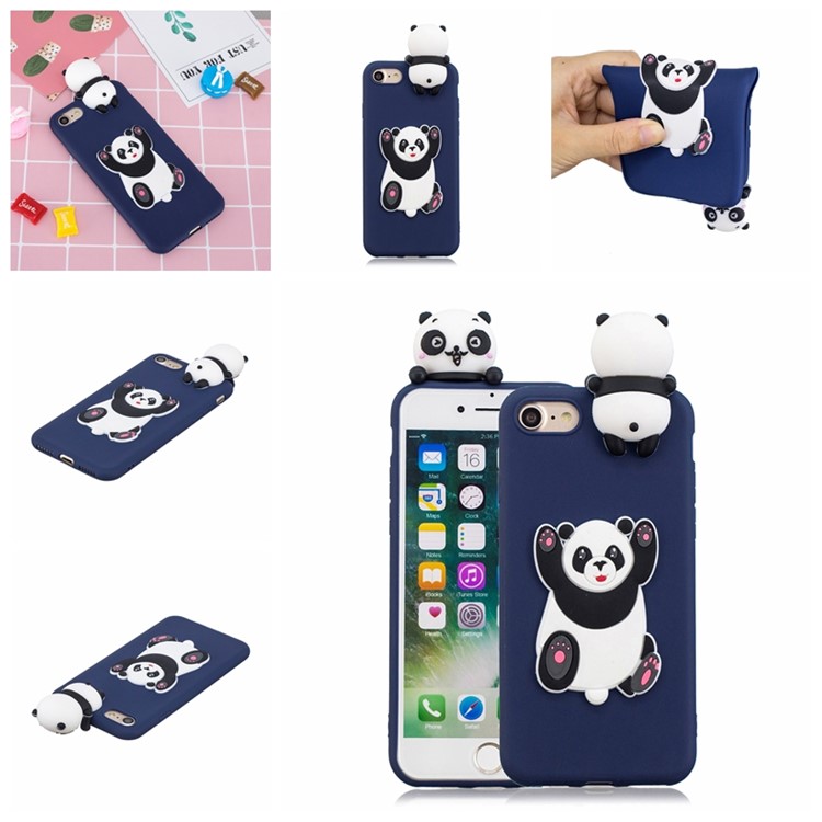 decoração de bonecas 3d decoração de tpu macio back shell para iphone 7 / 8 / se (2020) / se (2022) 4,7 polegadas - panda gigante