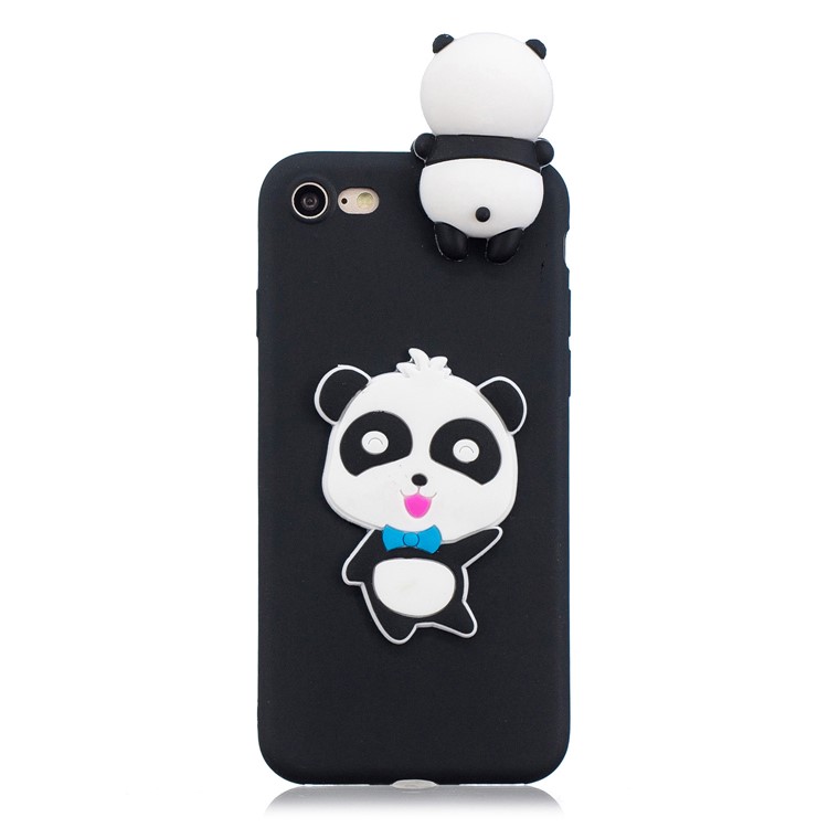 3D Doll Decor Soft TPU Phone Back Shell for iPhone SE (2nd Generation)/iPhone 8/iPhone 7 - Boy Panda-2
