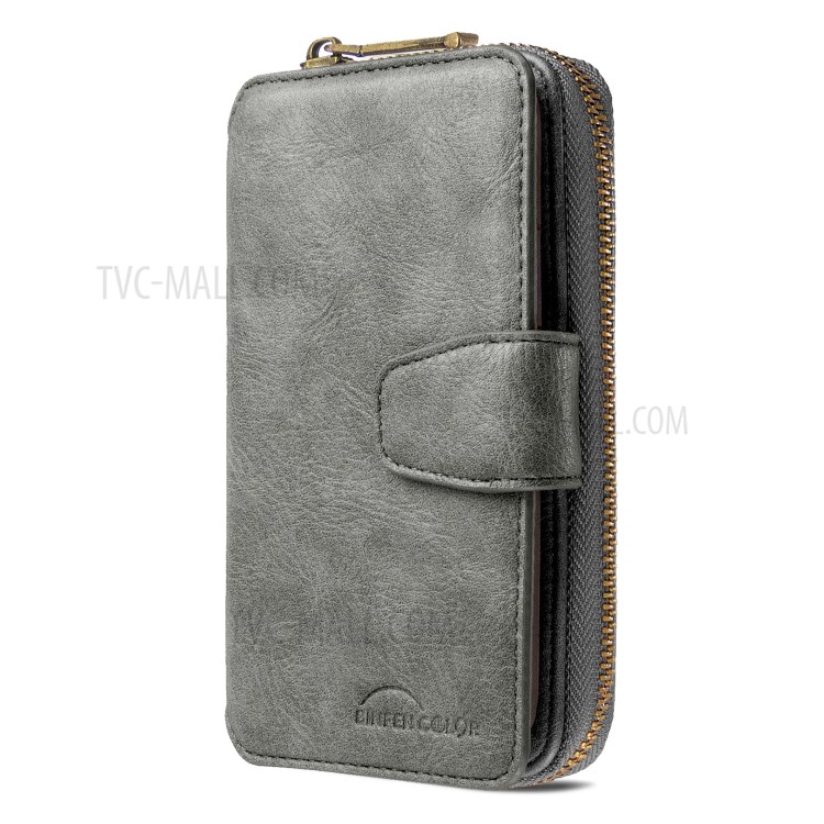 Zipper Wallet Design Leather Phone Protective Cover Shell for iPhone 11 Pro Max 6.5-inch - Grey-6