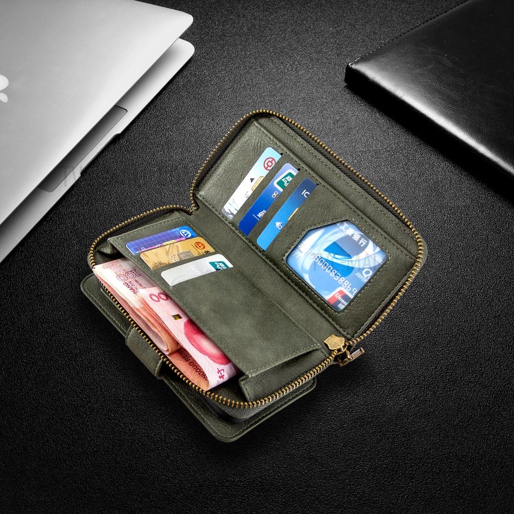 Zipper Wallet Design Leather Phone Protective Cover Shell for iPhone 11 Pro Max 6.5-inch - Green-7