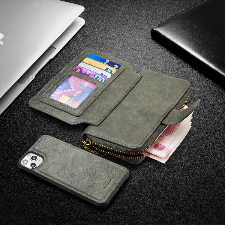 Zipper Wallet Design Leather Phone Protective Cover Shell for iPhone 11 Pro Max 6.5-inch - Green-8