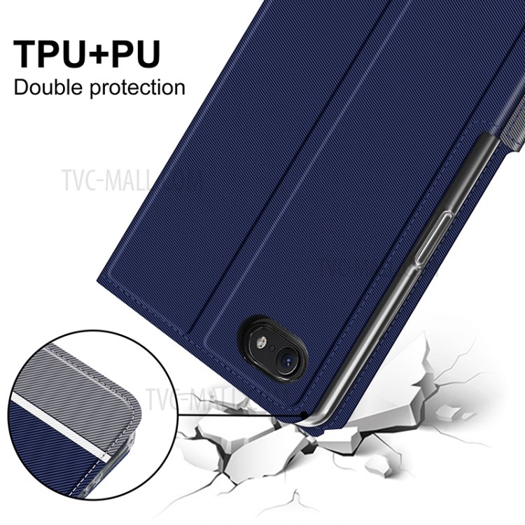 BAIYU Series Leather Unique Shell for iPhone SE (2nd Generation) / 8 / 7 4.7-inch - Blue-9