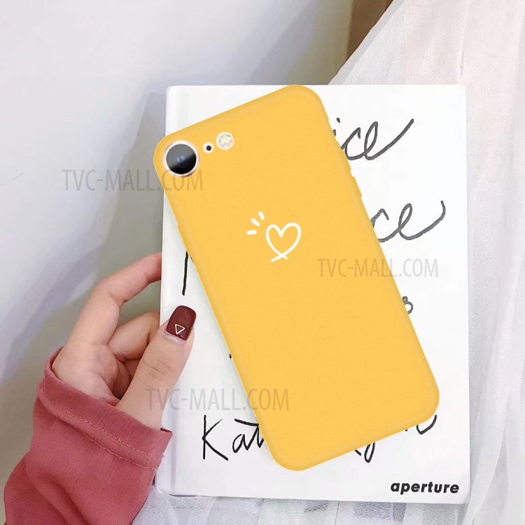 Love Heart Pattern Printing Matte TPU Back Case for iPhone SE (2nd Generation) / iPhone 8 / iPhone 7 - Yellow-4