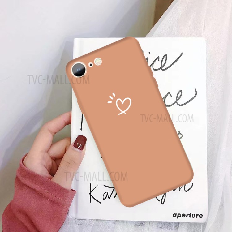 Love Heart Pattern Printing Matte TPU Back Case for iPhone SE (2nd Generation) / iPhone 8 / iPhone 7 - Orange-4