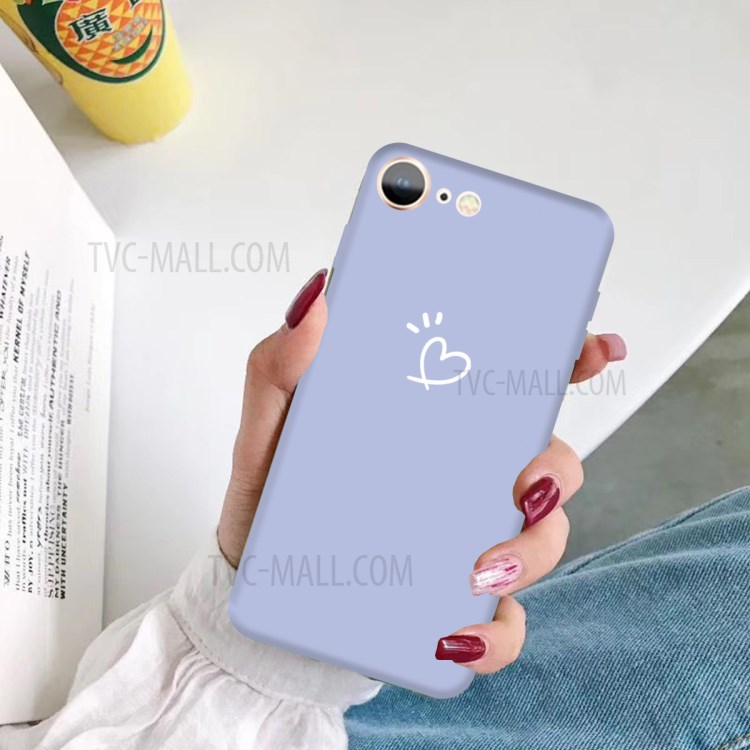 Love Heart Pattern Printing Matte TPU Back Case for iPhone SE (2nd Generation) / iPhone 8 / iPhone 7 - Purple-5