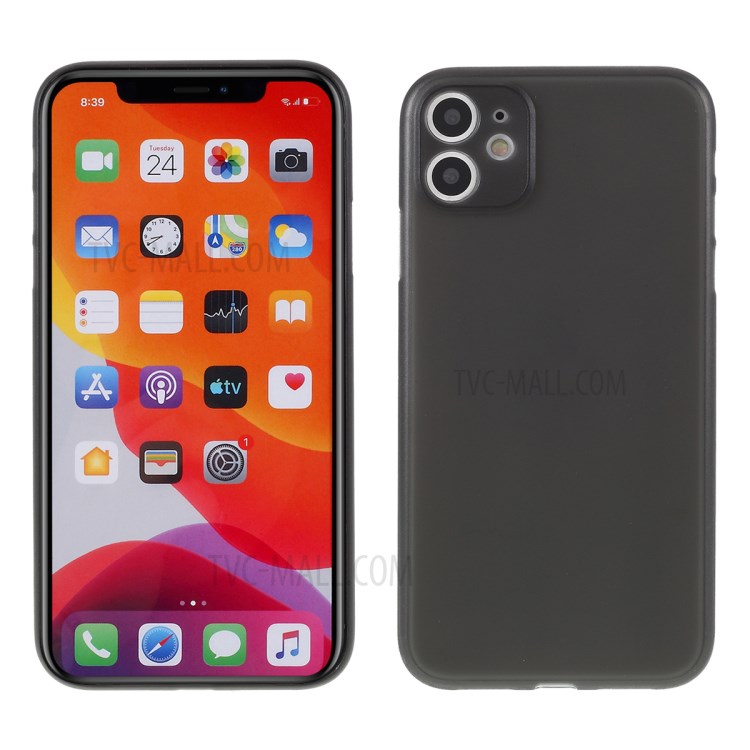 Matte Ultra-thin PC Mobile Phone Case for iPhone 11 6.1 inch - Black-1