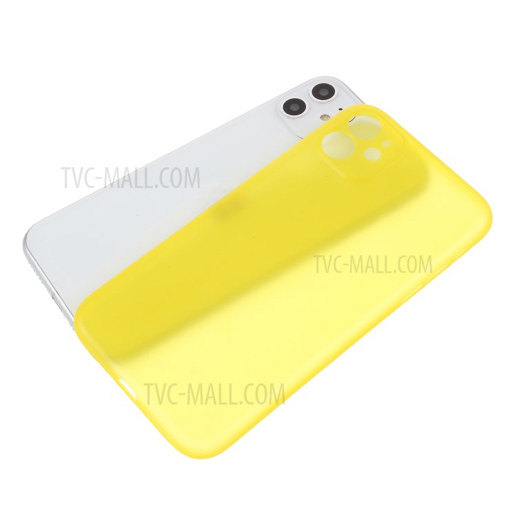 Matte Ultra-thin PC Mobile Phone Case for iPhone 11 6.1 inch - Yellow-5