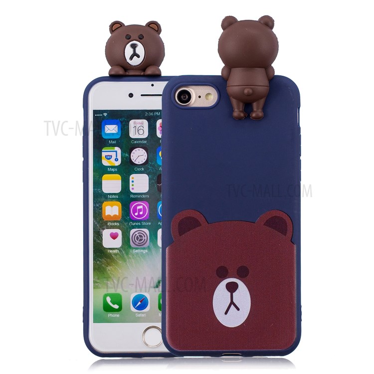 3D Doll Decor Soft TPU Phone Case for iPhone 7/8/SE (2nd Generation) - Bear-1