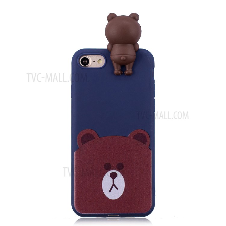 3D Doll Decor Soft TPU Phone Case for iPhone 7/8/SE (2nd Generation) - Bear-2