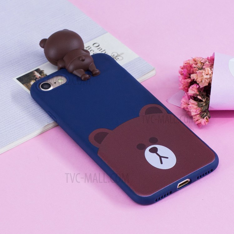 3D Doll Decor Soft TPU Phone Case for iPhone 7/8/SE (2nd Generation) - Bear-8