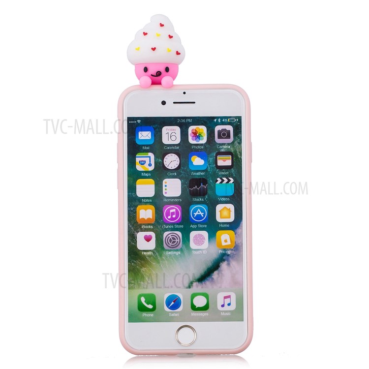 3D Doll Decor Soft TPU Phone Case for iPhone 7/8/SE (2nd Generation) - Ice Cream-3