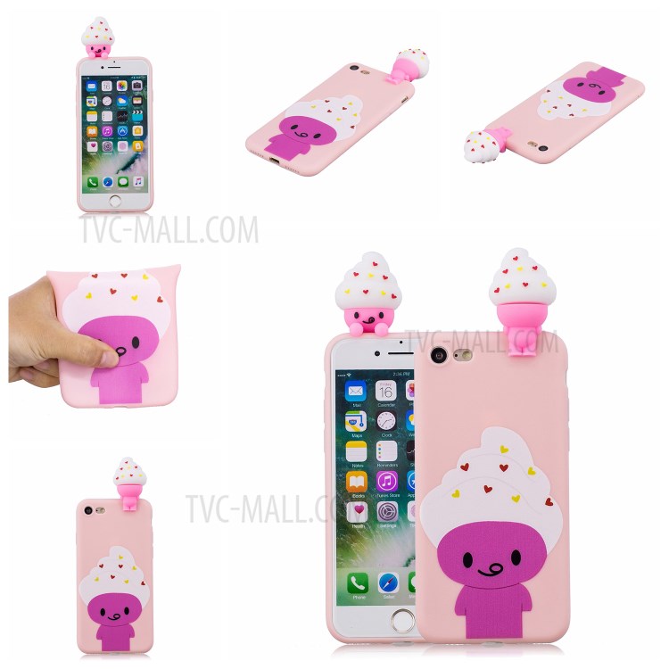 3D Doll Decor Soft TPU Phone Case for iPhone 7/8/SE (2nd Generation) - Ice Cream-7