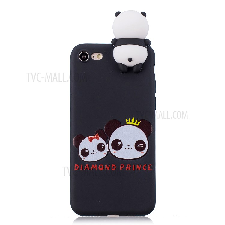 3D Doll Decor Soft TPU Phone Case for iPhone 7/8/SE (2nd Generation) - Couple Panda-2