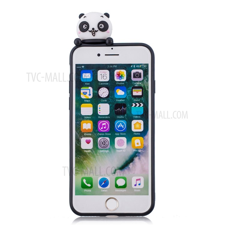 3D Doll Decor Soft TPU Phone Case for iPhone 7/8/SE (2nd Generation) - Couple Panda-3