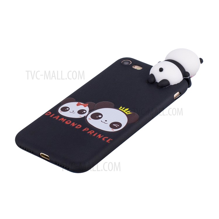 3D Doll Decor Soft TPU Phone Case for iPhone 7/8/SE (2nd Generation) - Couple Panda-4
