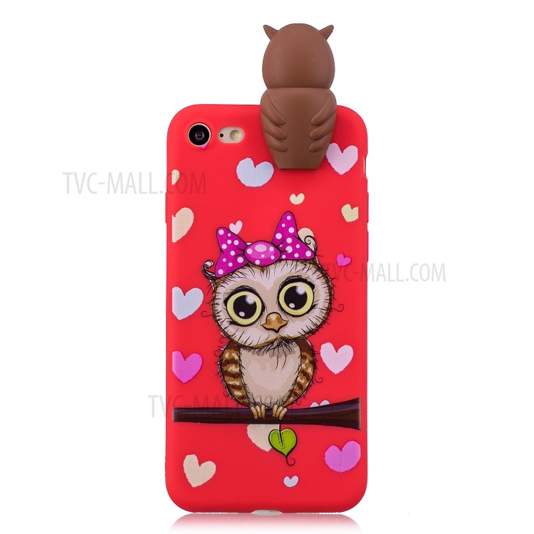 3D Doll Decor Soft TPU Phone Case for iPhone 7/8/SE (2nd Generation) - Female Owl-2