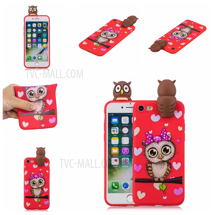 3D Doll Decor Soft TPU Phone Case for iPhone 7/8/SE (2nd Generation) - Female Owl-7