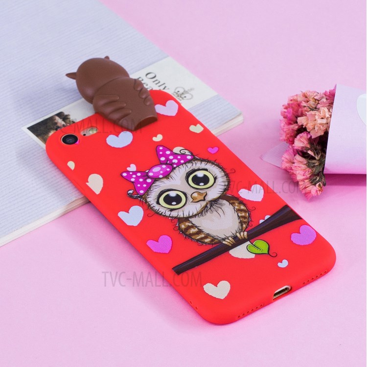 3D Doll Decor Soft TPU Phone Case for iPhone 7/8/SE (2nd Generation) - Female Owl-8