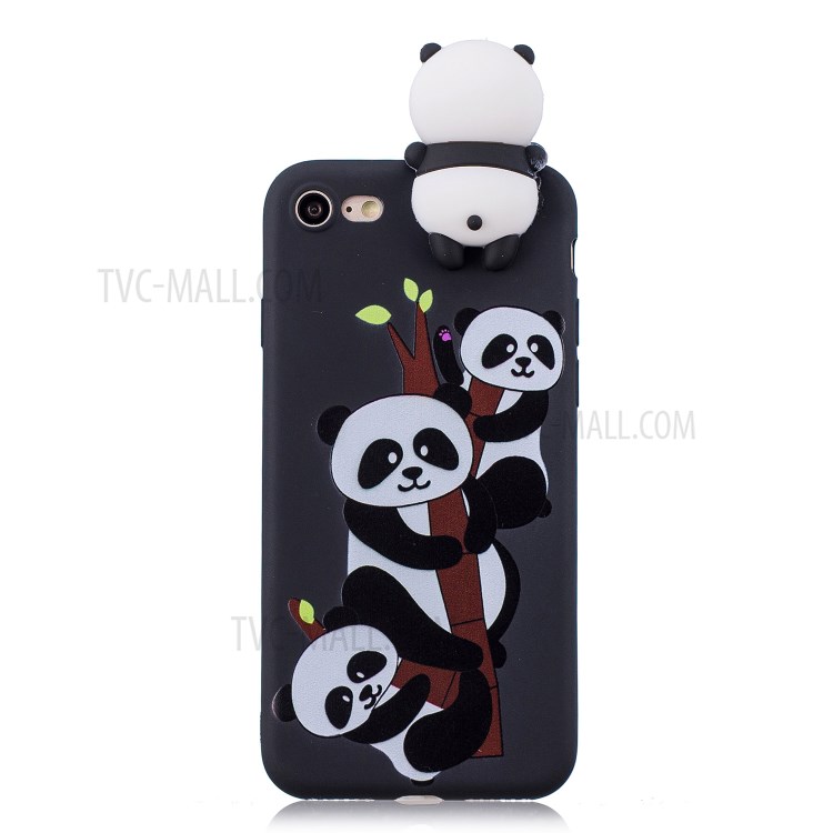 3D Doll Decor Soft TPU Phone Case for iPhone 7/8/SE (2nd Generation) - Three Pandas-2