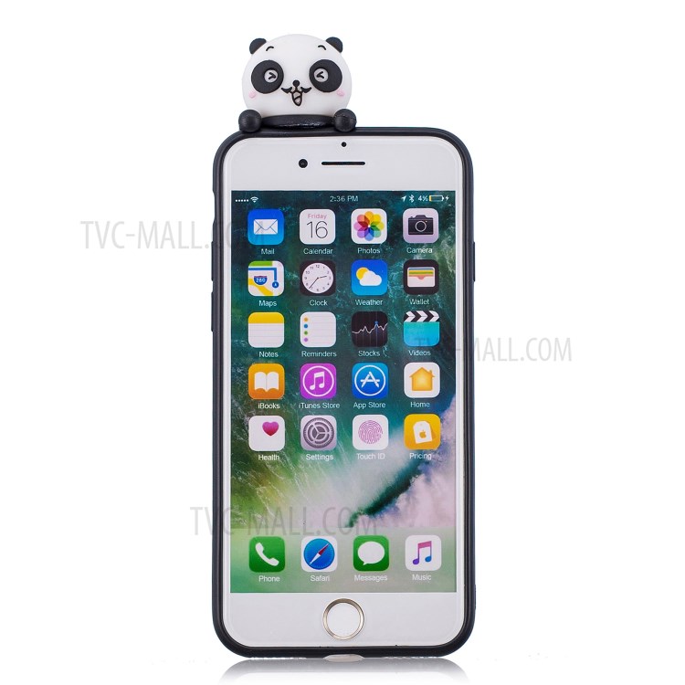 3D Doll Decor Soft TPU Phone Case for iPhone 7/8/SE (2nd Generation) - Three Pandas-3