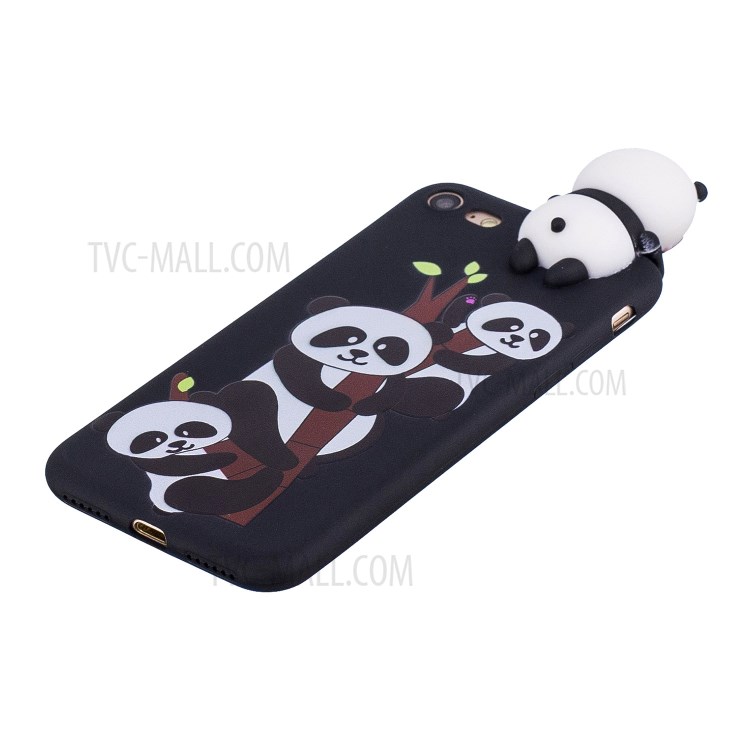 3D Doll Decor Soft TPU Phone Case for iPhone 7/8/SE (2nd Generation) - Three Pandas-4