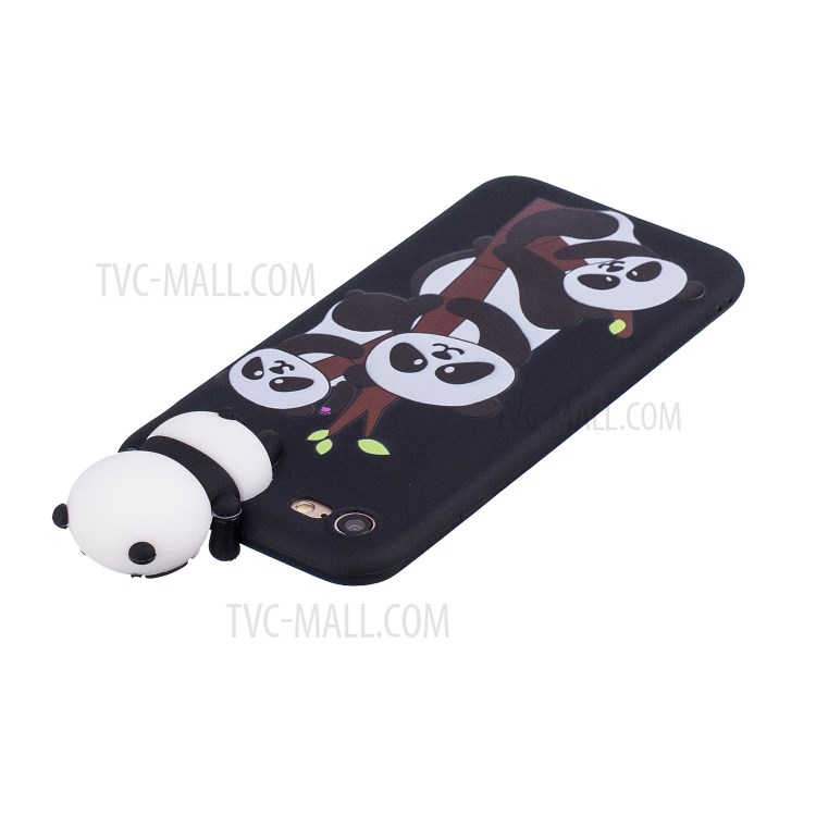 3D Doll Decor Soft TPU Phone Case for iPhone 7/8/SE (2nd Generation) - Three Pandas-5