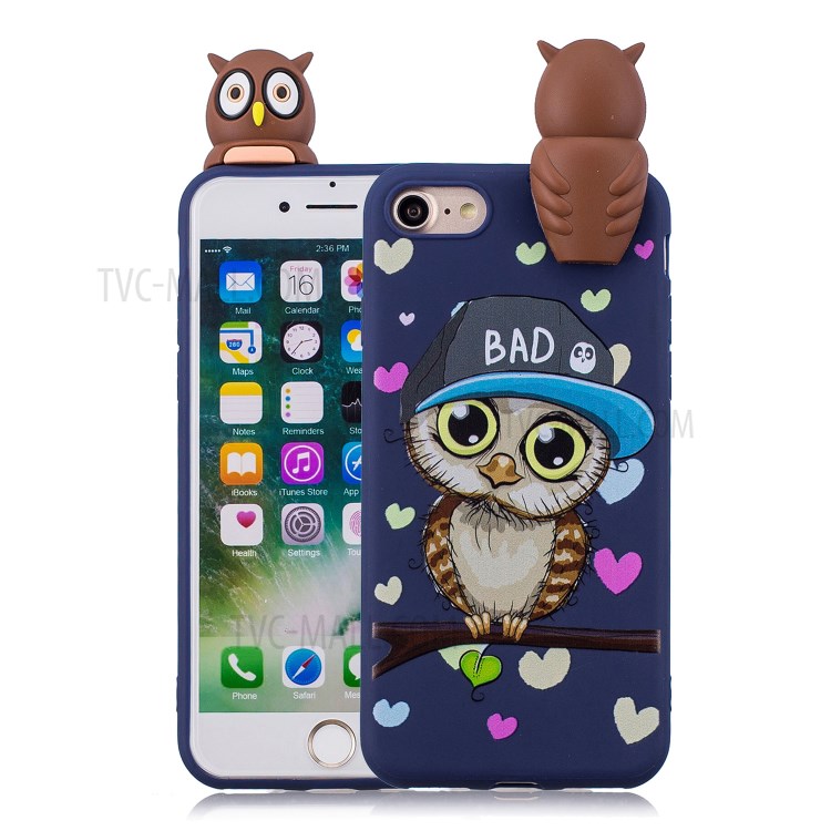 3D Doll Decor Soft TPU Phone Case for iPhone 7/8/SE (2nd Generation) - Male Owl-1
