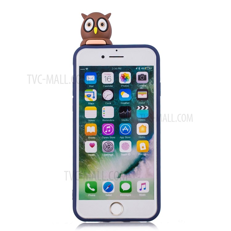 3D Doll Decor Soft TPU Phone Case for iPhone 7/8/SE (2nd Generation) - Male Owl-3