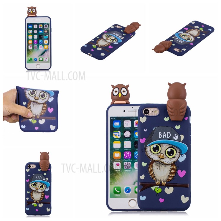 3D Doll Decor Soft TPU Phone Case for iPhone 7/8/SE (2nd Generation) - Male Owl-7