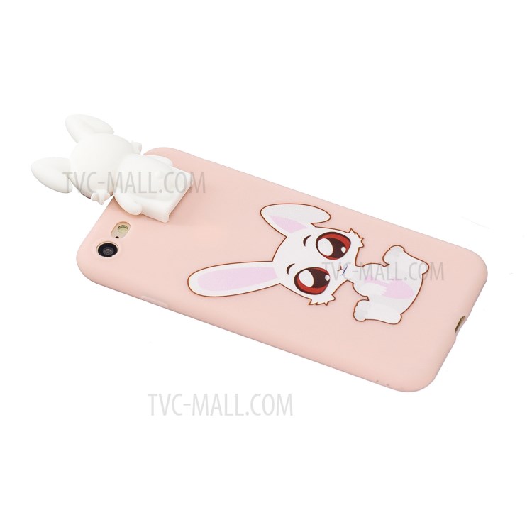 Foldable 3D Animal Doll Kickstand Pattern Printing TPU Case for iPhone 7/8/SE (2nd Generation) - Rabbit-4