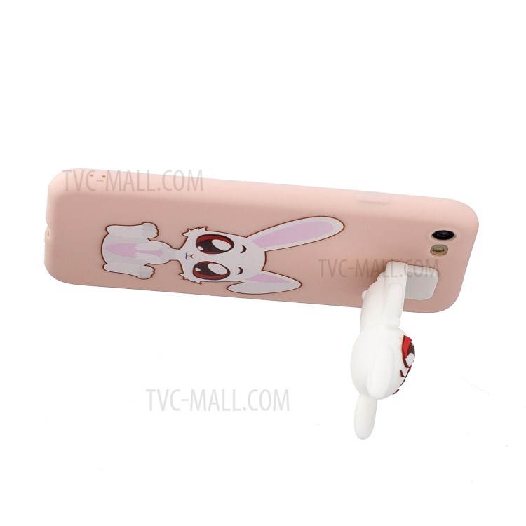 Foldable 3D Animal Doll Kickstand Pattern Printing TPU Case for iPhone 7/8/SE (2nd Generation) - Rabbit-5