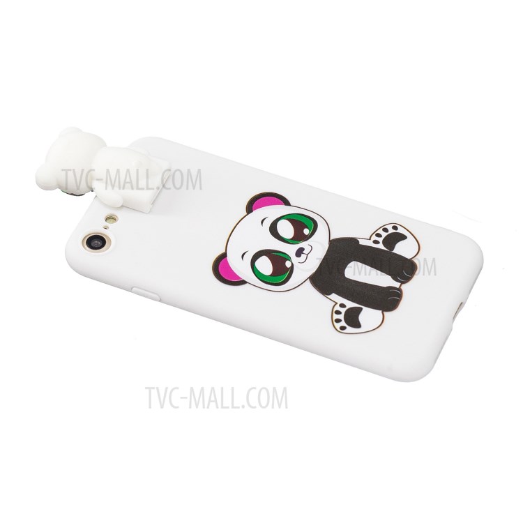 Foldable 3D Animal Doll Kickstand Pattern Printing TPU Case for iPhone 7/8/SE (2nd Generation) - Cute Panda-4