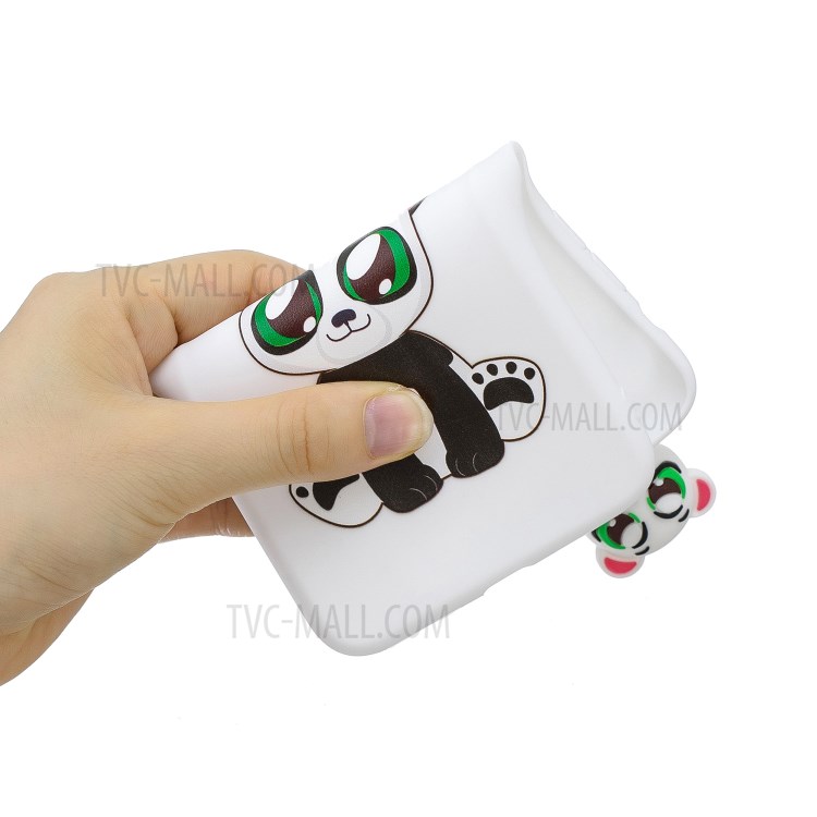 Foldable 3D Animal Doll Kickstand Pattern Printing TPU Case for iPhone 7/8/SE (2nd Generation) - Cute Panda-6