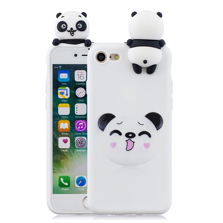 3D Doll Decor Soft TPU Mobile Phone Shell for iPhone SE (2nd Generation)/8/7 - Panda-1