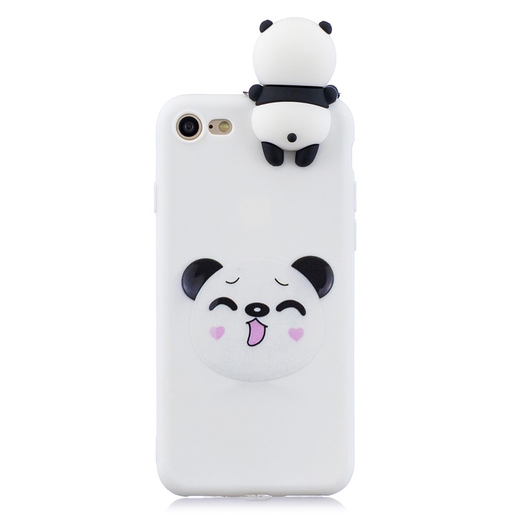 3D Doll Decor Soft TPU Mobile Phone Shell for iPhone SE (2nd Generation)/8/7 - Panda-5