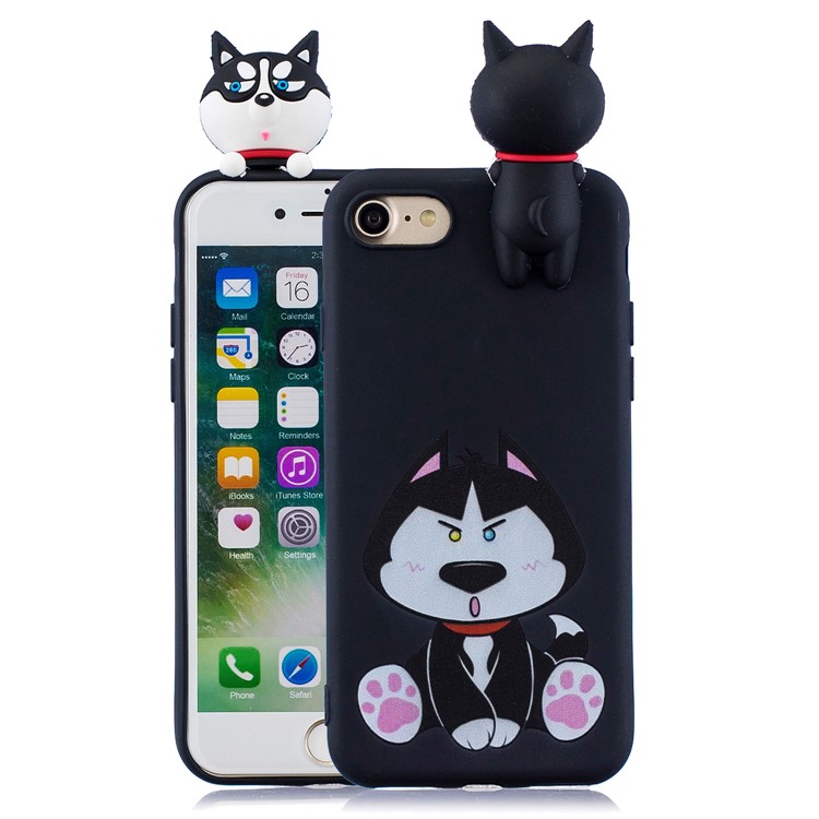 3D Doll Decor Soft TPU Mobile Phone Shell for iPhone SE (2nd Generation)/8/7 - Dog-1