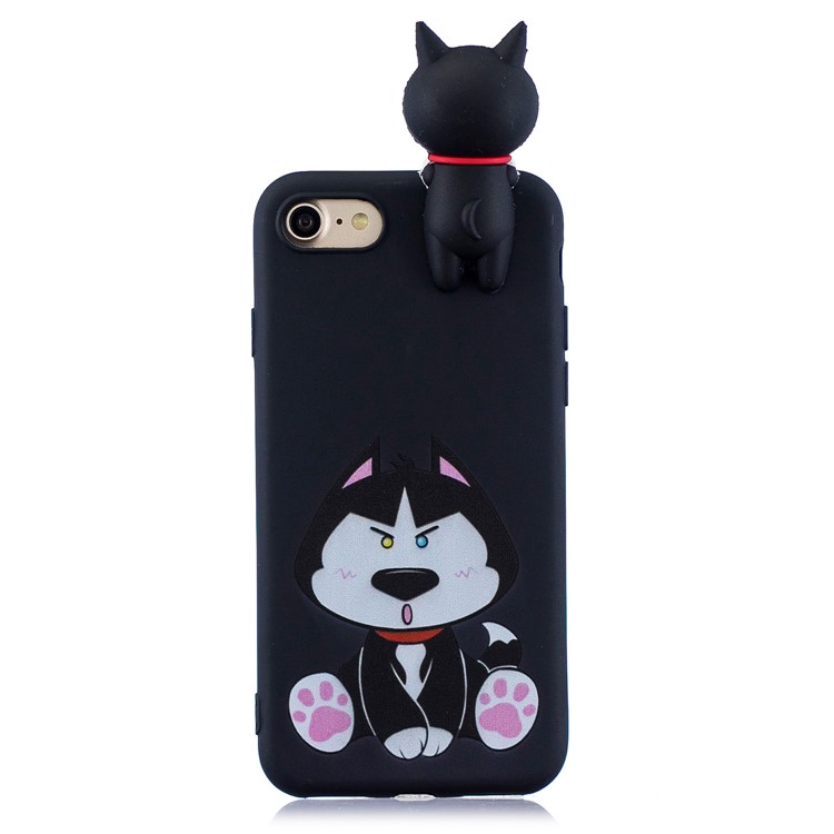 3D Doll Decor Soft TPU Mobile Phone Shell for iPhone SE (2nd Generation)/8/7 - Dog-5