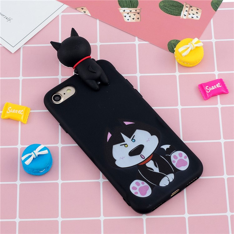 3D Doll Decor Soft TPU Mobile Phone Shell for iPhone SE (2nd Generation)/8/7 - Dog-8