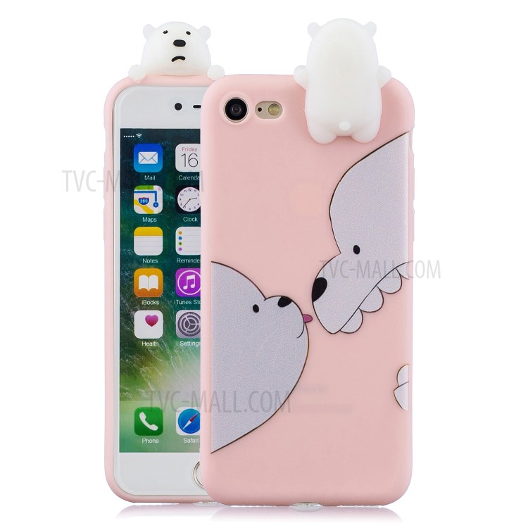 3D Doll Decor Soft TPU Mobile Phone Shell for iPhone SE (2nd Generation)/8/7 - Bear-1