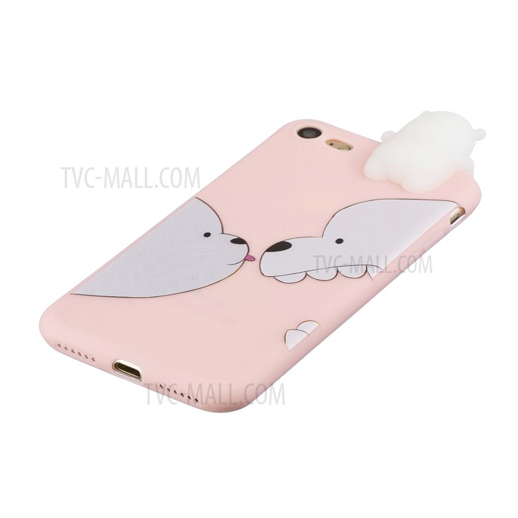 3D Doll Decor Soft TPU Mobile Phone Shell for iPhone SE (2nd Generation)/8/7 - Bear-2