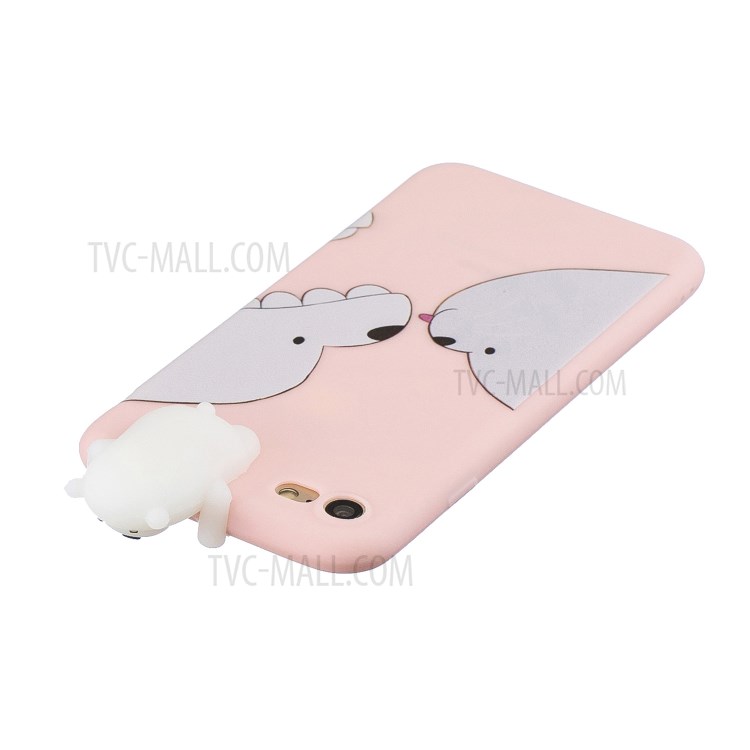 3D Doll Decor Soft TPU Mobile Phone Shell for iPhone SE (2nd Generation)/8/7 - Bear-3